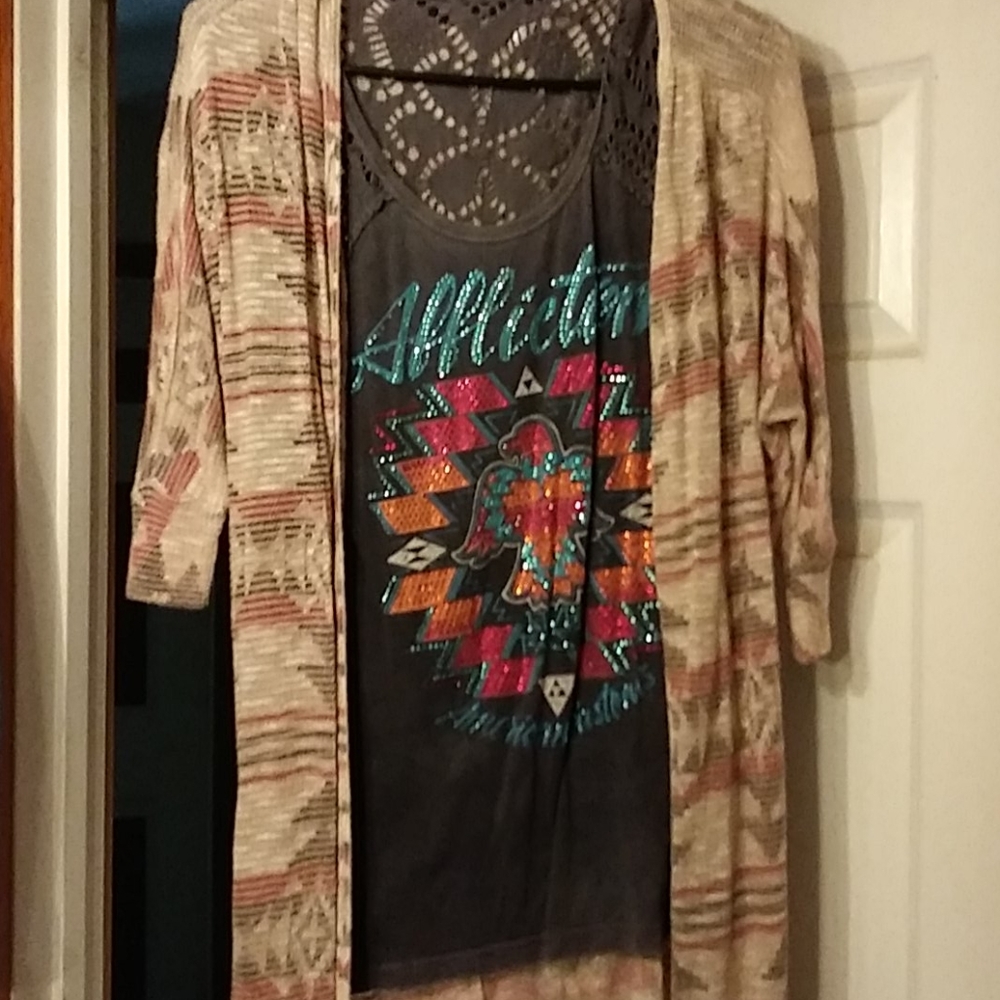 Affliction shirt and sweater